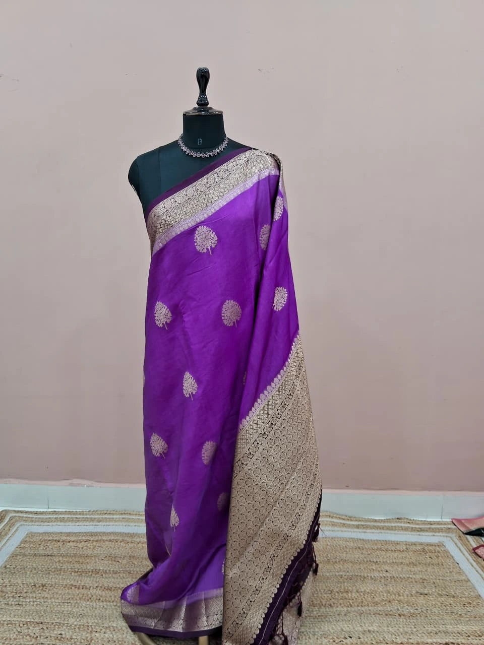 Purple Raw Silk Saree 