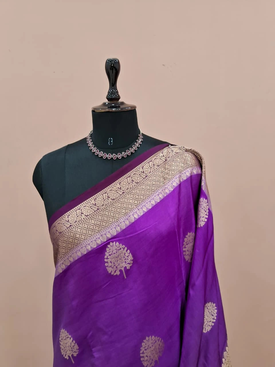Purple Raw Silk Saree 1