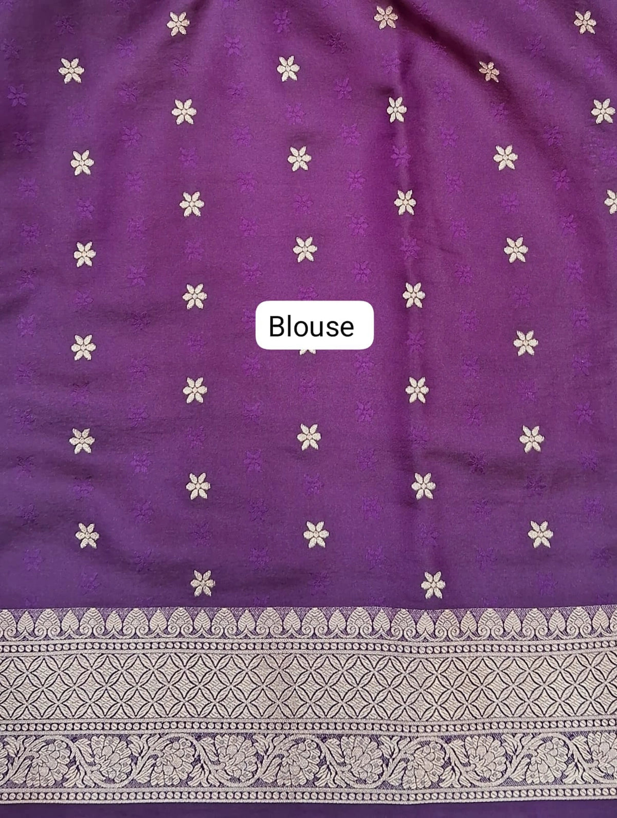 Purple Raw Silk Saree blouse