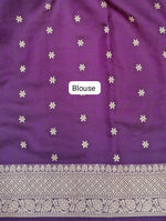 Purple Raw Silk Saree blouse