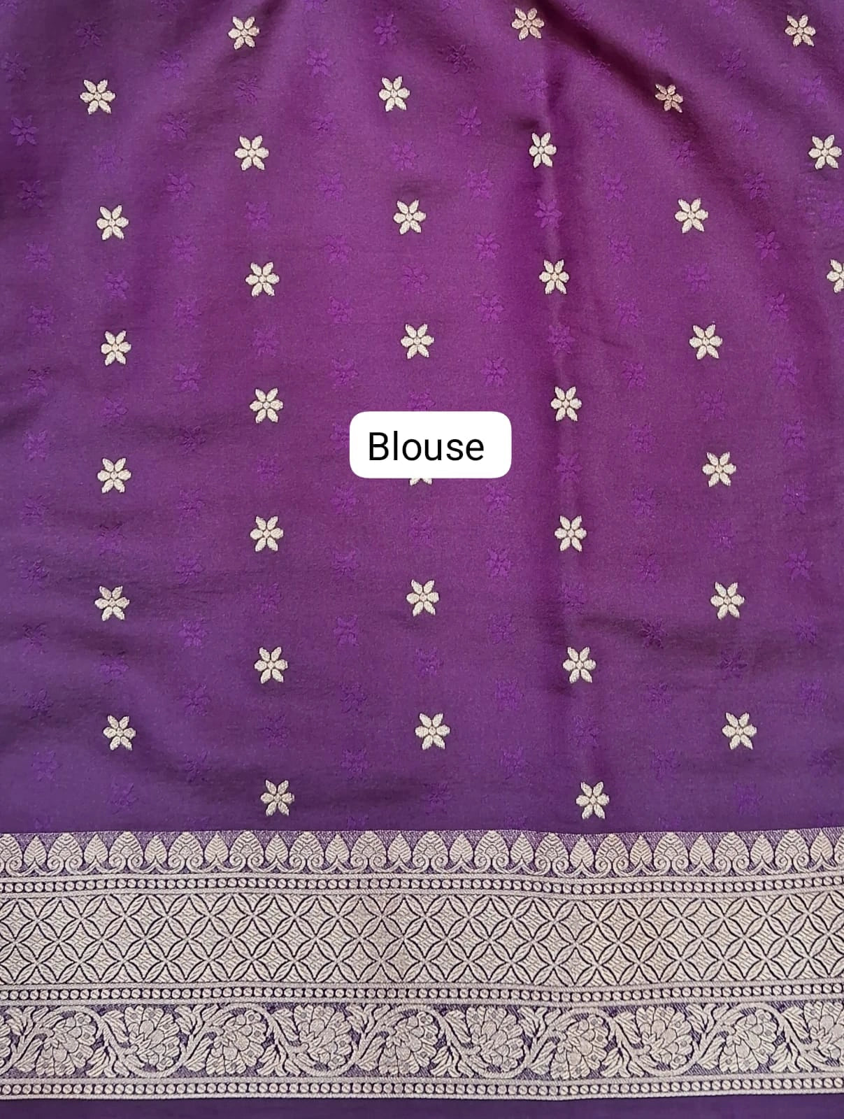 Purple Raw Silk Saree blouse