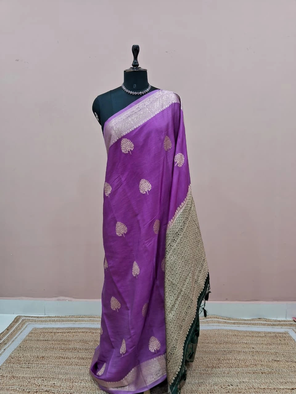 Lavender Raw Silk Saree 