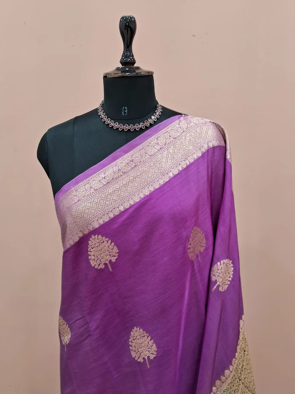 Lavender Raw Silk Saree 1