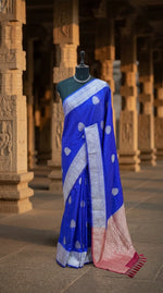 Royal Blue Raw Silk Saree 