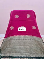 Rani Pink Raw Silk Saree pallu