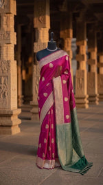 Rani Pink Raw Silk Saree 