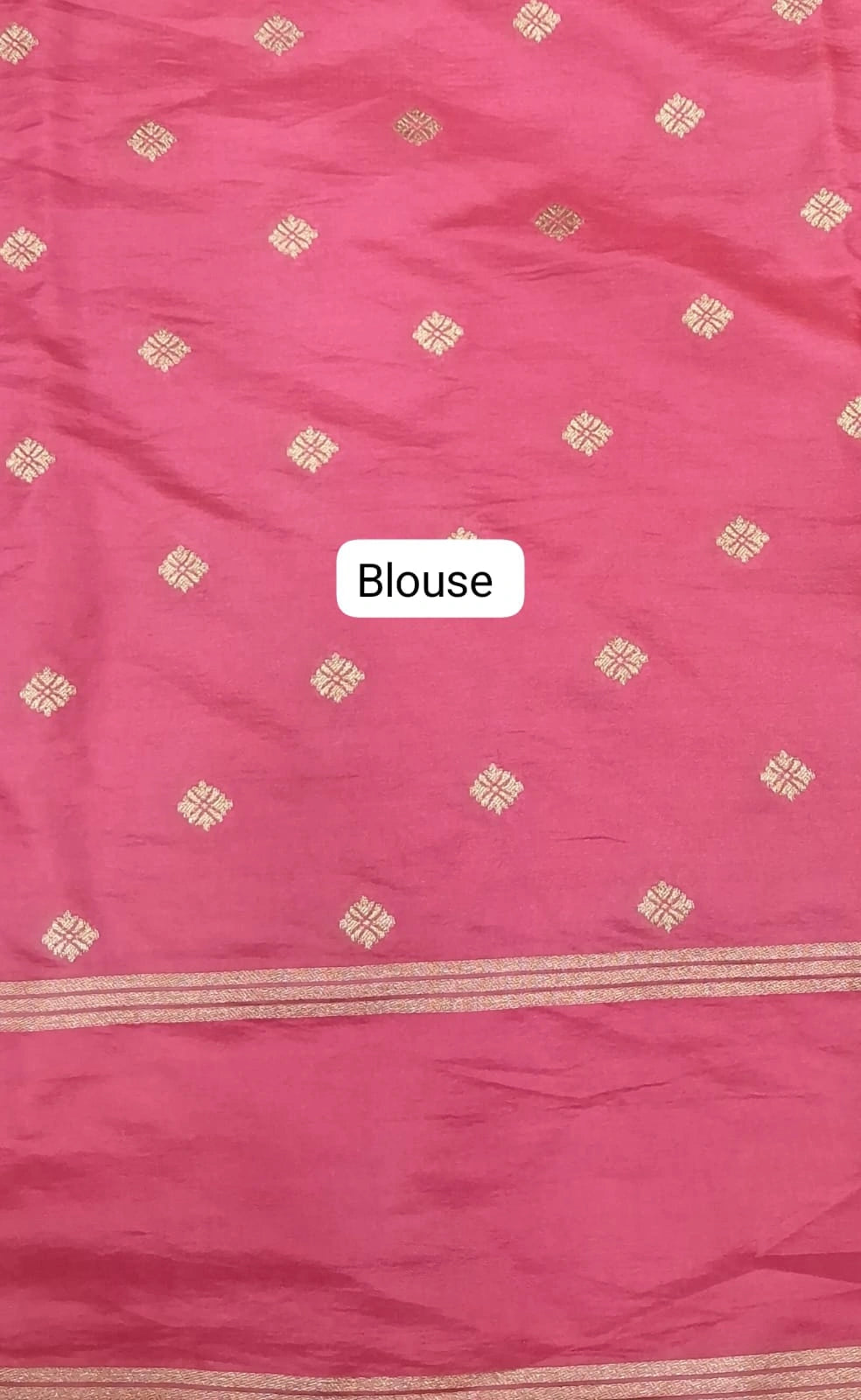 Reddish Pink Raw Silk Saree blouse