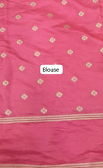 Reddish Pink Raw Silk Saree blouse