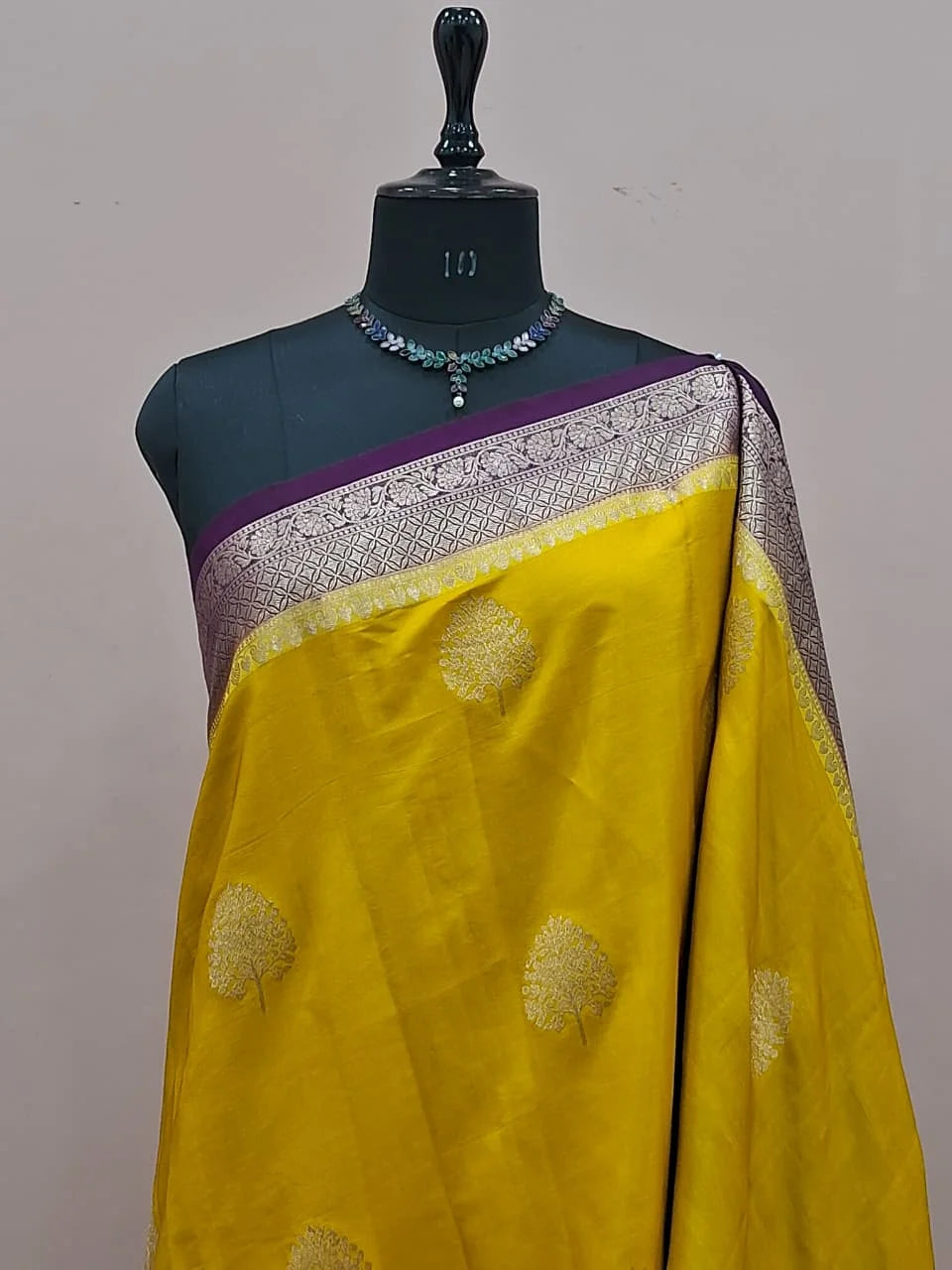 Mango Yellow Raw Silk Saree  1
