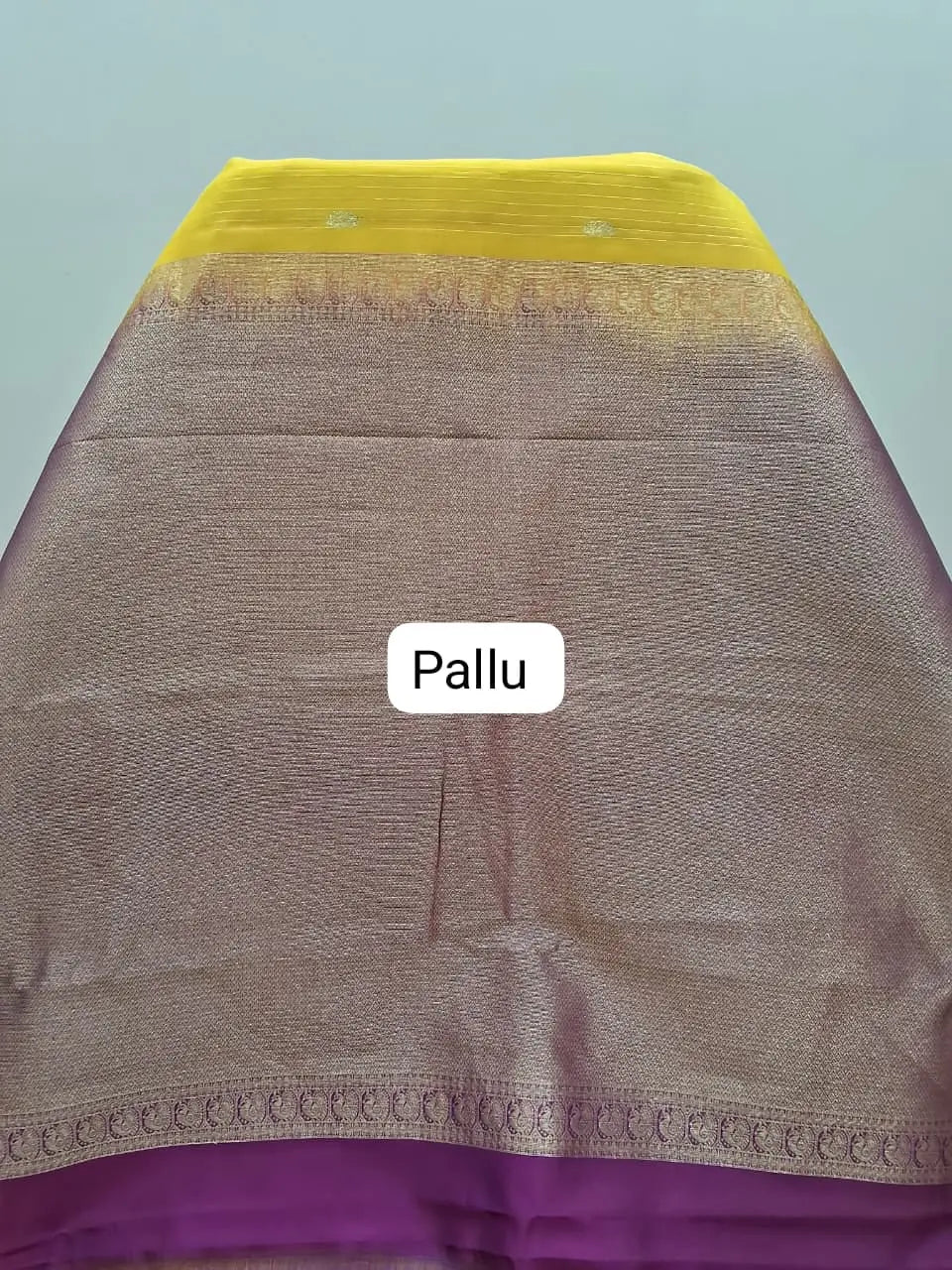 Mango Yellow Raw Silk Saree  Pallu