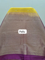 Mango Yellow Raw Silk Saree  Pallu