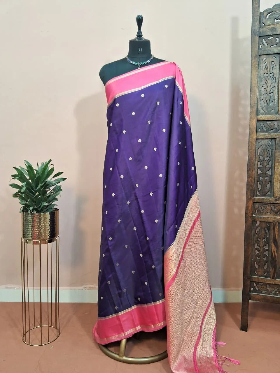 Purple Raw Silk Saree 