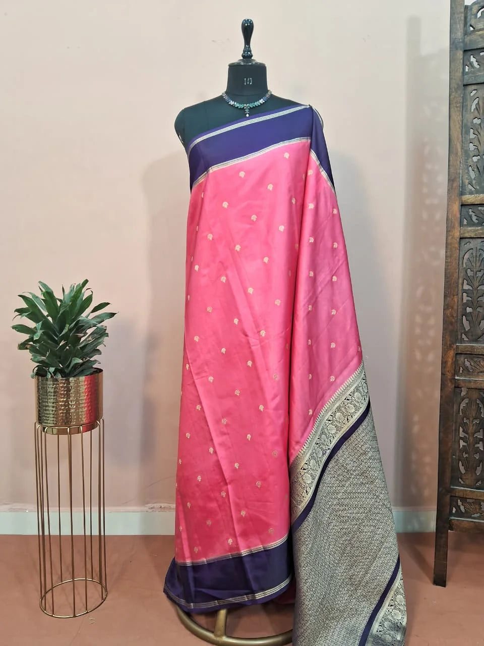 Pink Raw Silk Saree