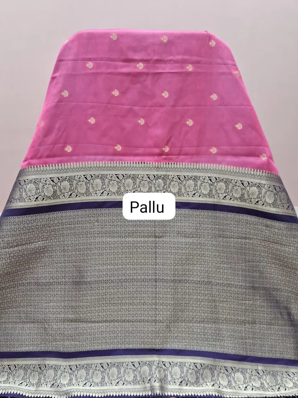 Pink Raw Silk Saree Pallu