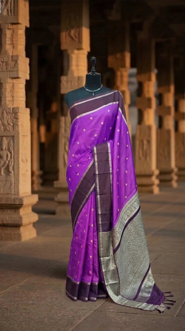 Purple Raw Silk Saree 