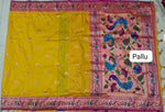 Yellow Banaras Saree pallu
