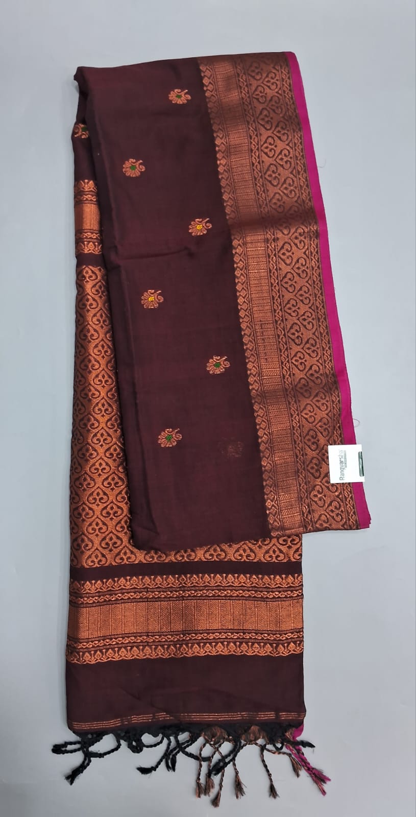 Wine Khadhi Silk Saree