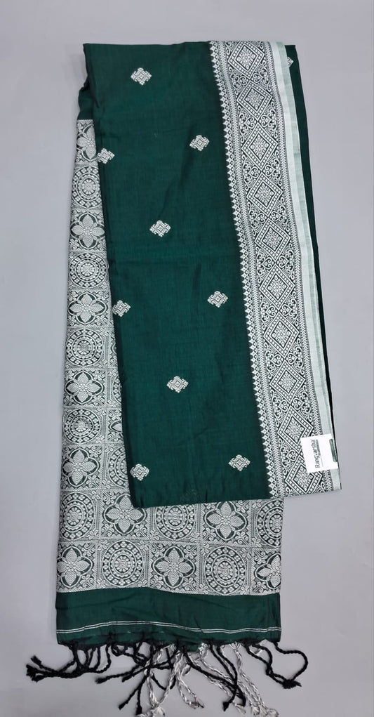 Bottle Green Khadhi Silk Saree 