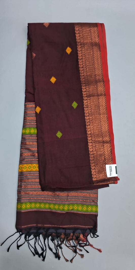 Wine Khadhi Silk Saree 