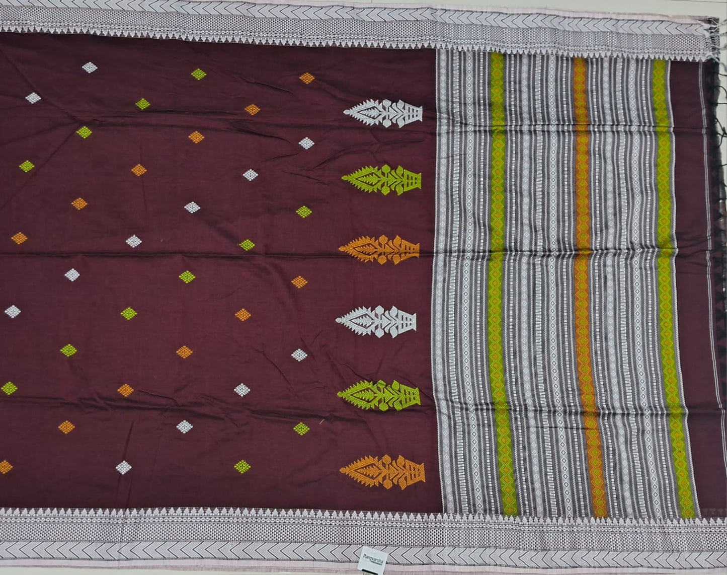 Wine Khadhi Silk Saree