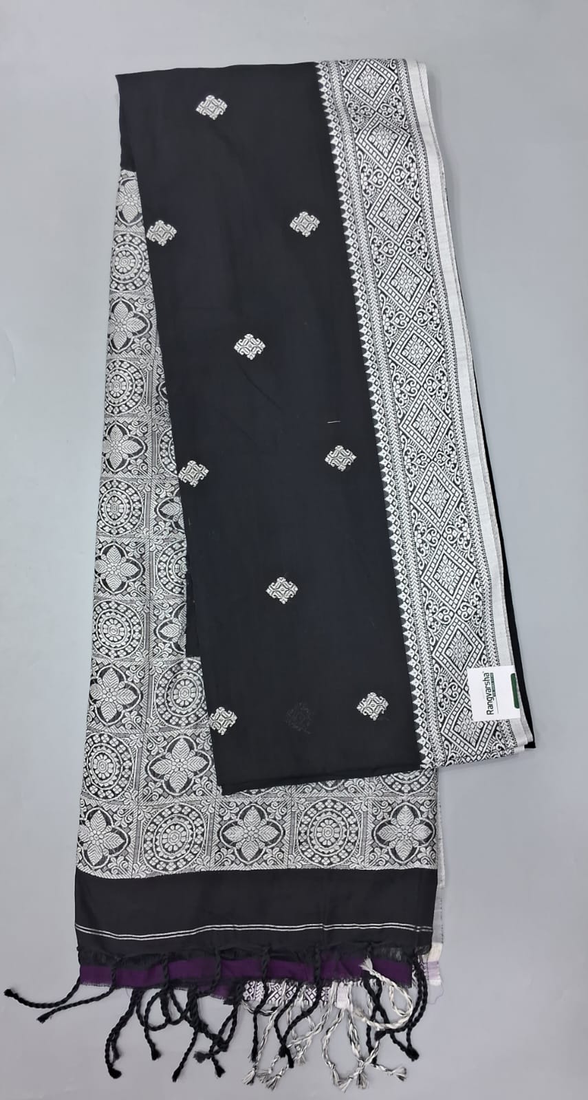 Black Khadhi Silk Saree 