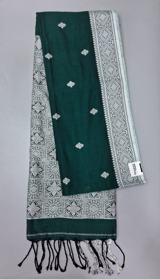 Bottle Green Khadhi Silk Saree