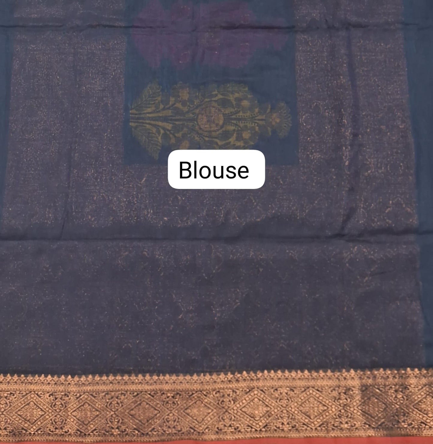 Royal Blue Khadhi Silk Saree Blouse