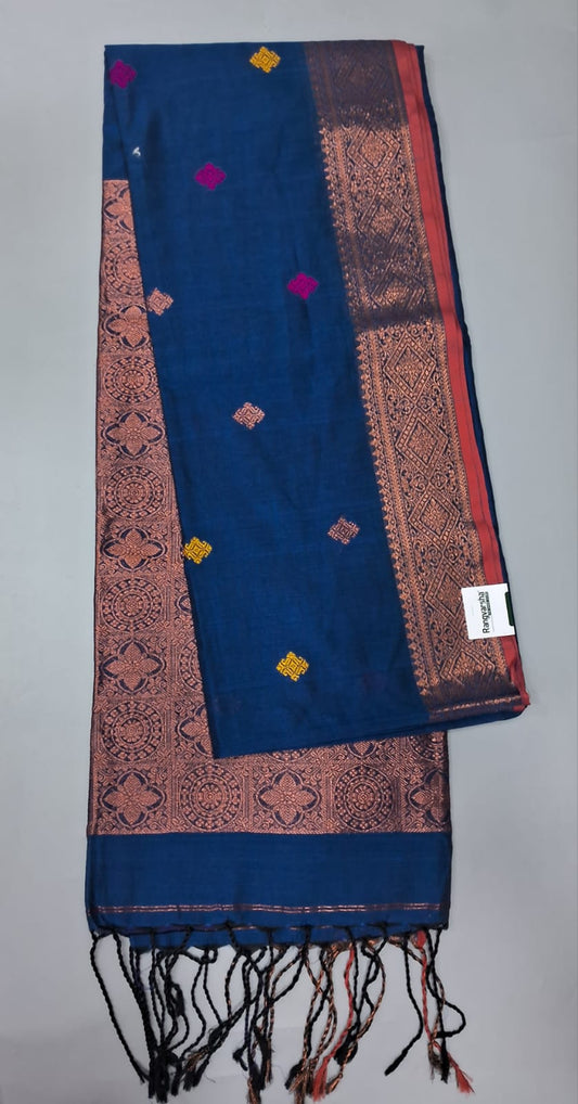 Royal Blue Khadhi Silk Saree