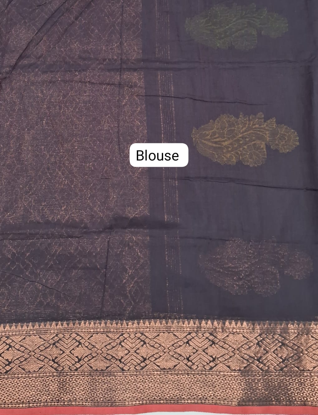 Black Khadhi Silk Saree Blouse