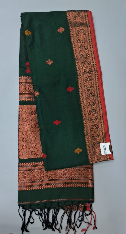 Bottle Green Khadhi Silk Saree 