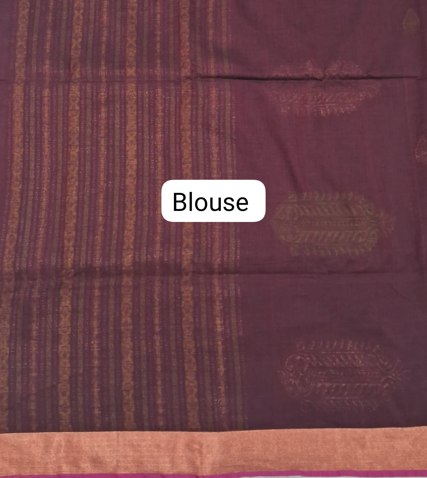 Wine Khadhi Silk Saree Blouse