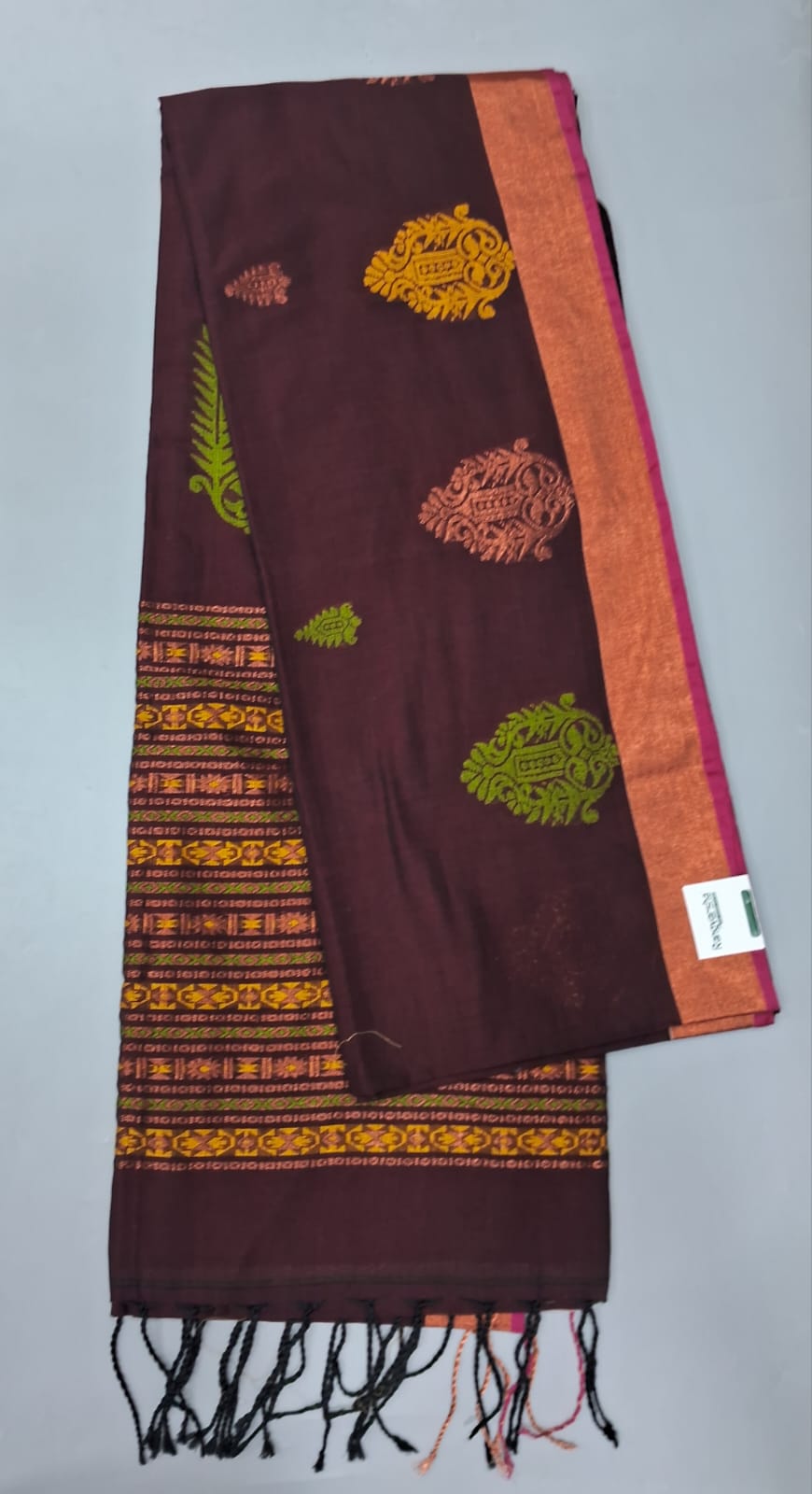 Wine Khadhi Silk Saree 