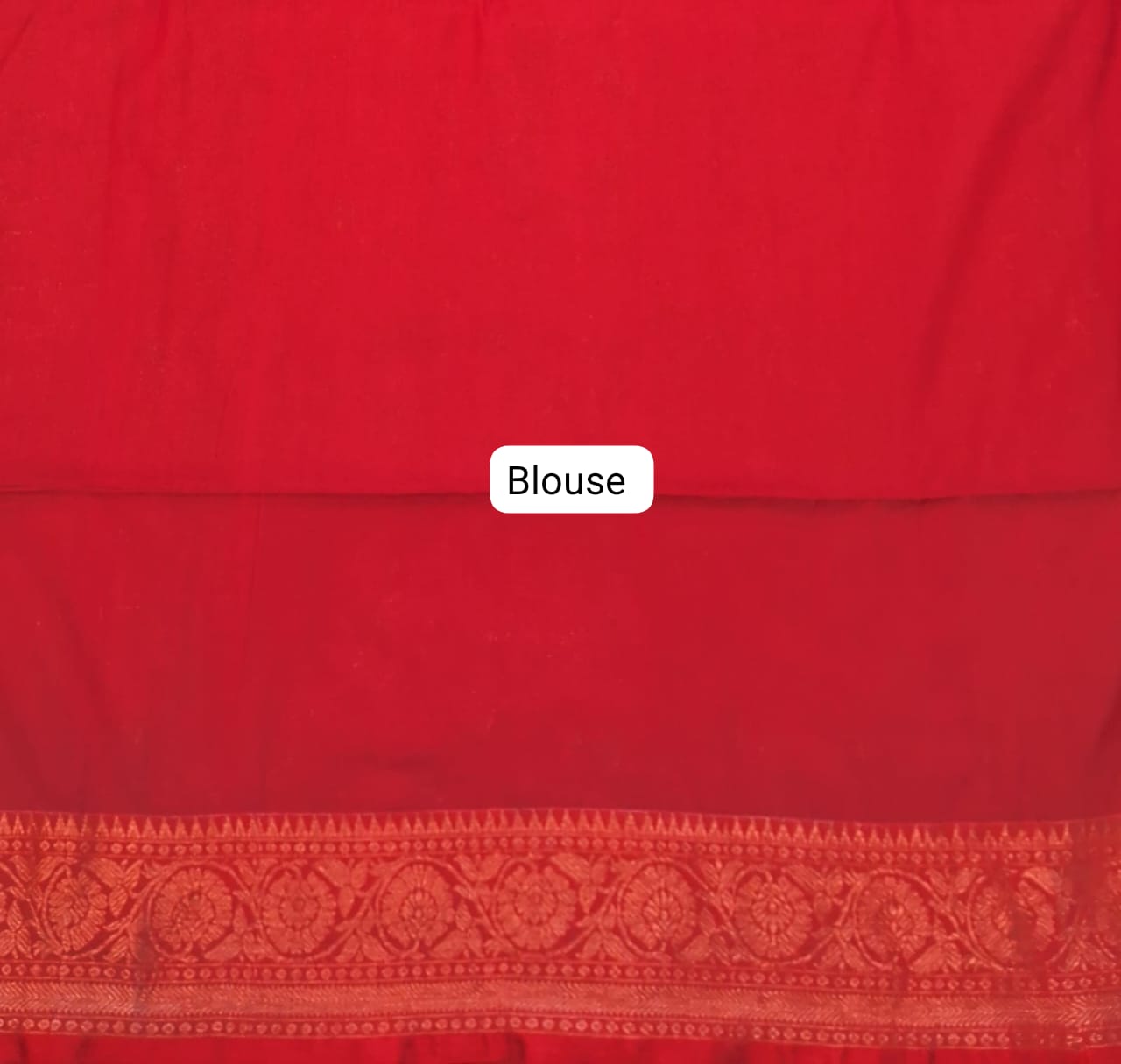 Tomato Red Khadhi Silk Saree Blouse