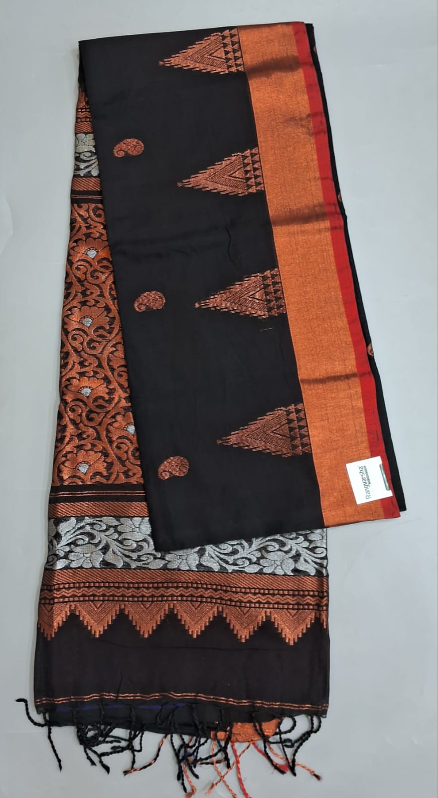 Black Khadhi Silk Saree