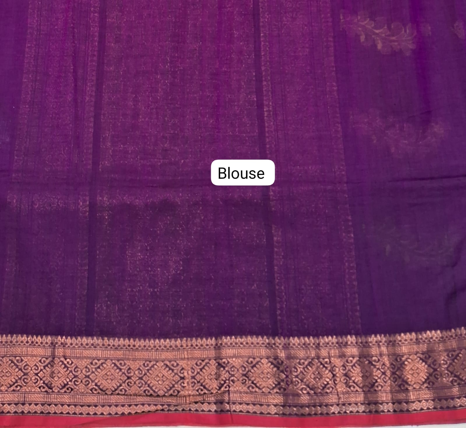 Purple Khadhi Silk Saree Blouse