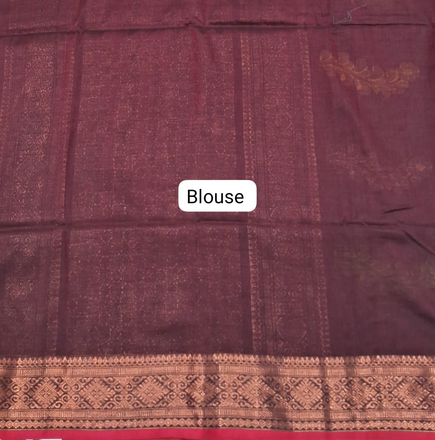 Coffee Brown Khadhi Silk Saree Blouse