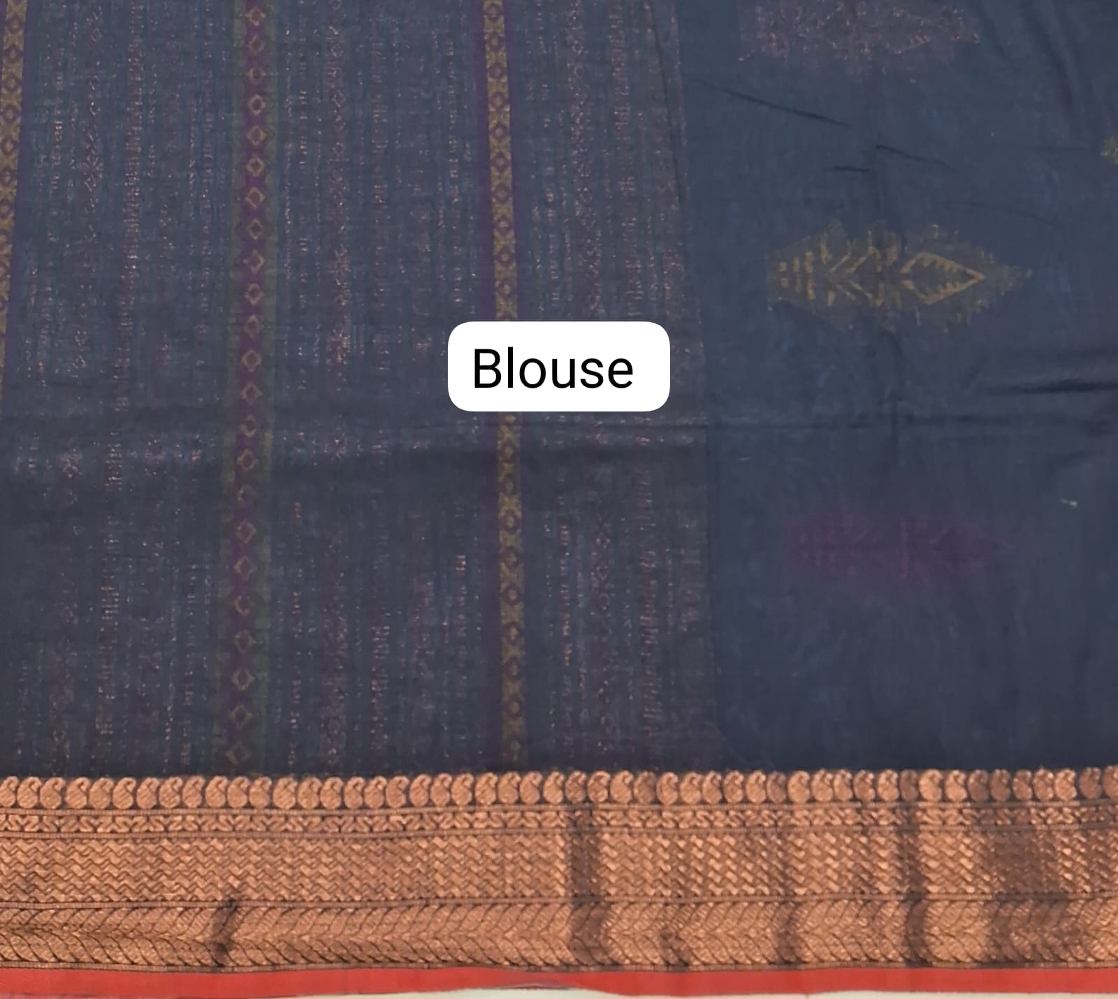 Blue Khadhi Silk Saree Blouse