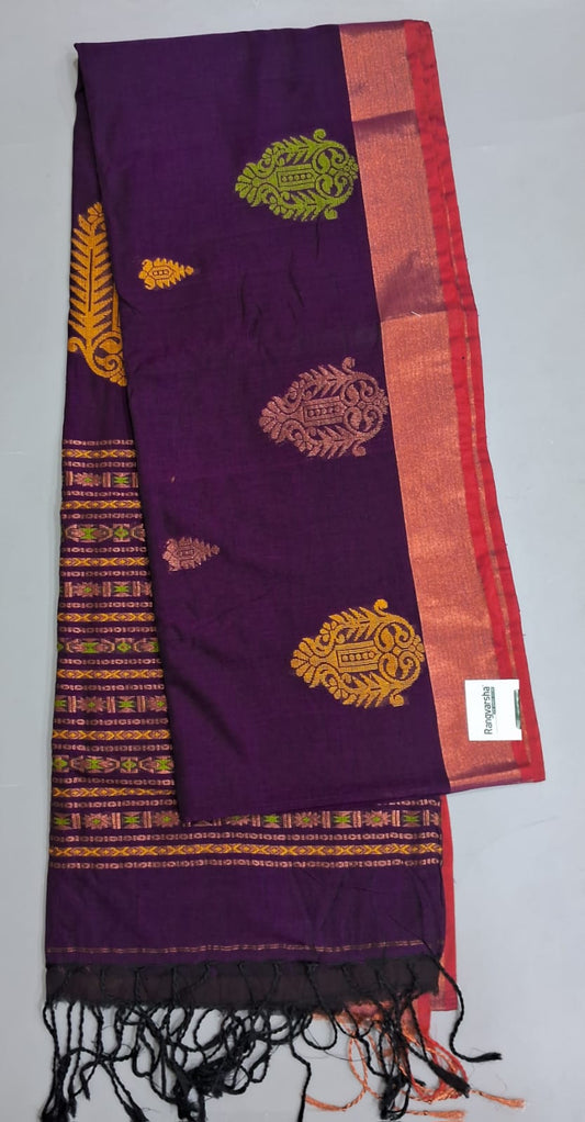 Purple Khadhi Silk Saree