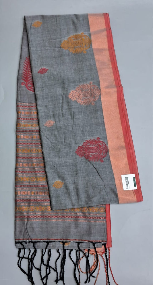 Grey Khadhi Silk Saree 