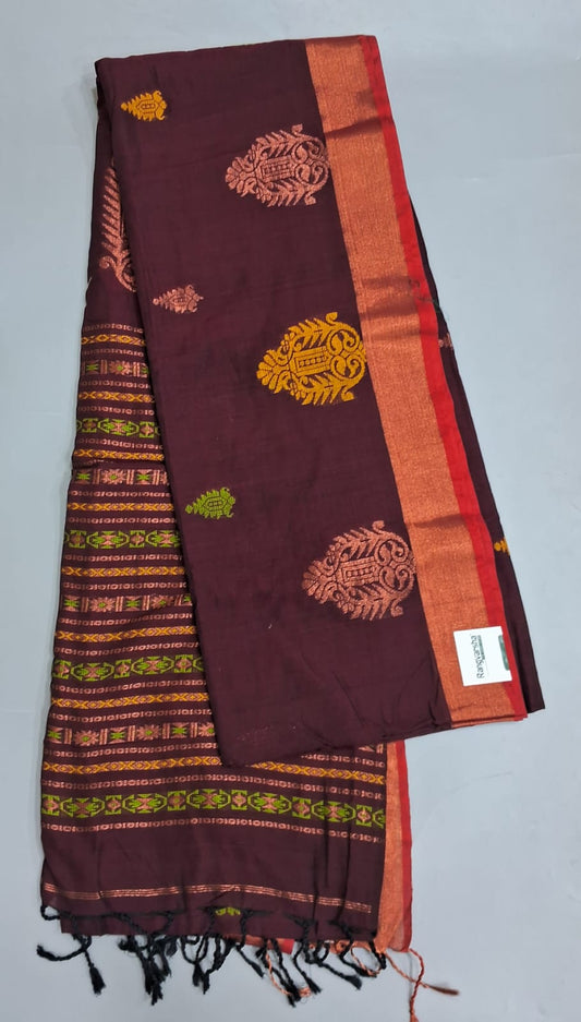 Coffee Brown Khadhi Silk Saree