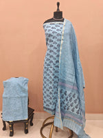 Baby Blue Chanderi Dress Material 