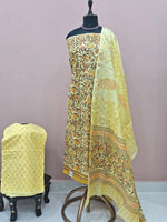 Lemon Yellow Chanderi Dress Material