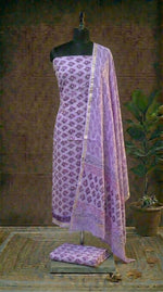 Lavender Chanderi Dress Material