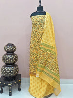 Yellow Chanderi Dress Material 