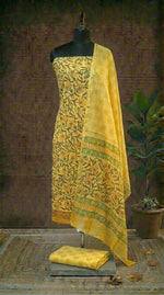 Yellow Chanderi Dress Material