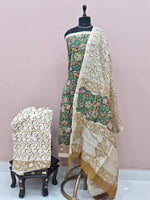 Green Chandheri Dress Material 
