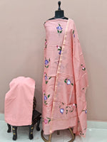 Peach Chanderi Dress Material 