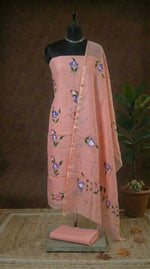 Peach Chanderi Dress Material