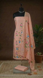 Pastel Orange Chanderi Dress Material