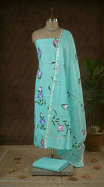Mint Green Chandheri Dress Material 